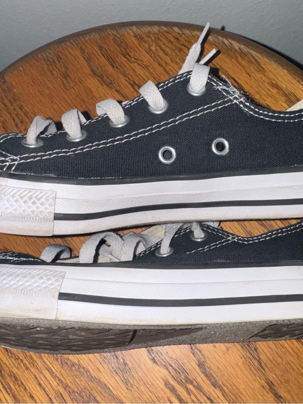 Kids Girls Boys Converse All Star Black Low Top Shoes Size 1